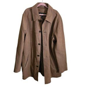 Eddie Baker Vintage Tan Genuine Suede Fully Lined Car Coat Size XXL Tall